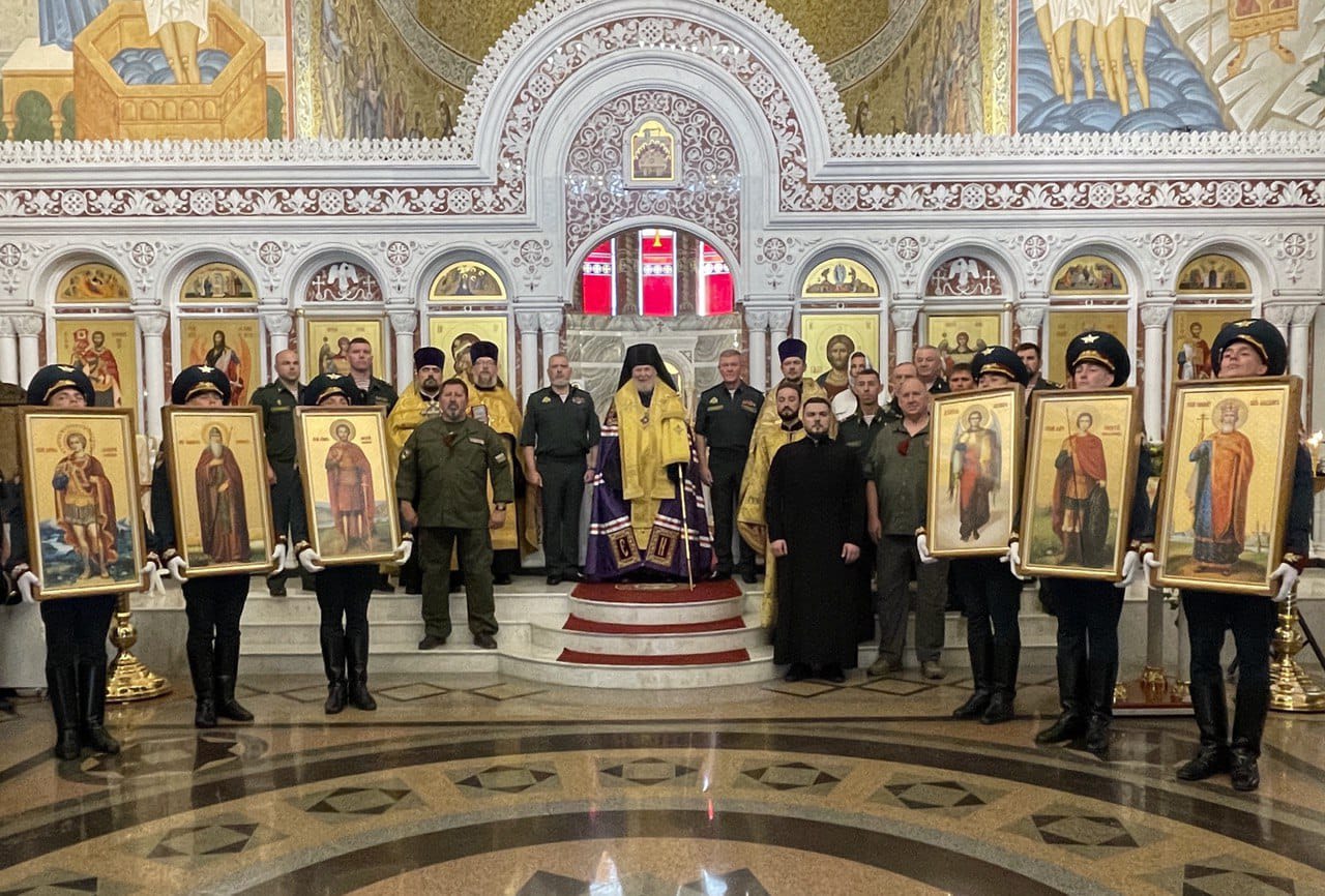 В День крещения Руси в главный храм Росгвардии доставили иконы небесных покровителей отрядов спецназа ведомства